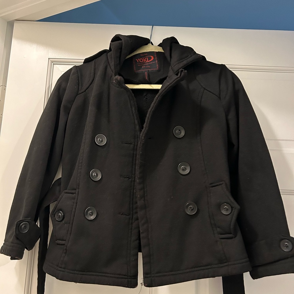 Yoki NewYork, Girl's military jacket with hoodi, black, size S/7